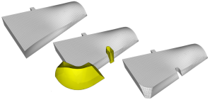 Use of geometry cut-offs on a solid composite structure