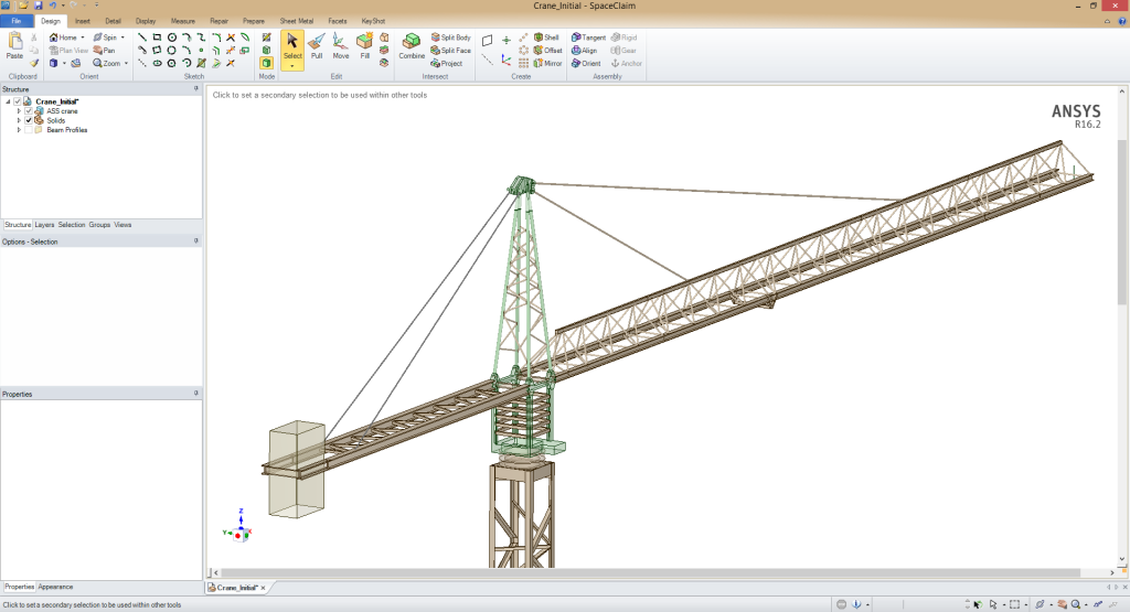 CAD geometry of a crane