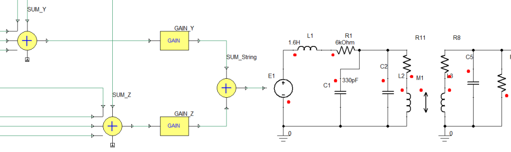 Transferring the output signal from magnetic pickups to the electronic circuits