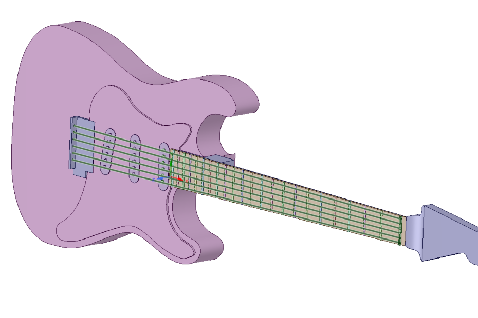 Simplified Guitar Model in ANSYS SpaceClaim