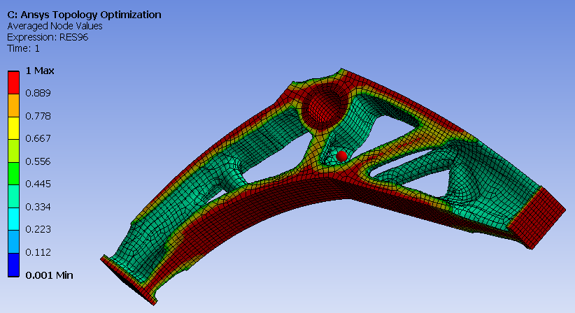 ANSYS Topology Optimisation Average node values