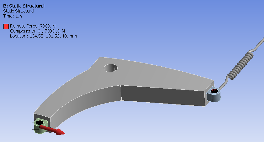 static structural of a spring joint in ANSYS 17.0