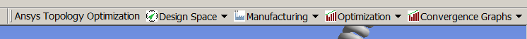 ANSYS 17.0 Topology Optimisation toolbar