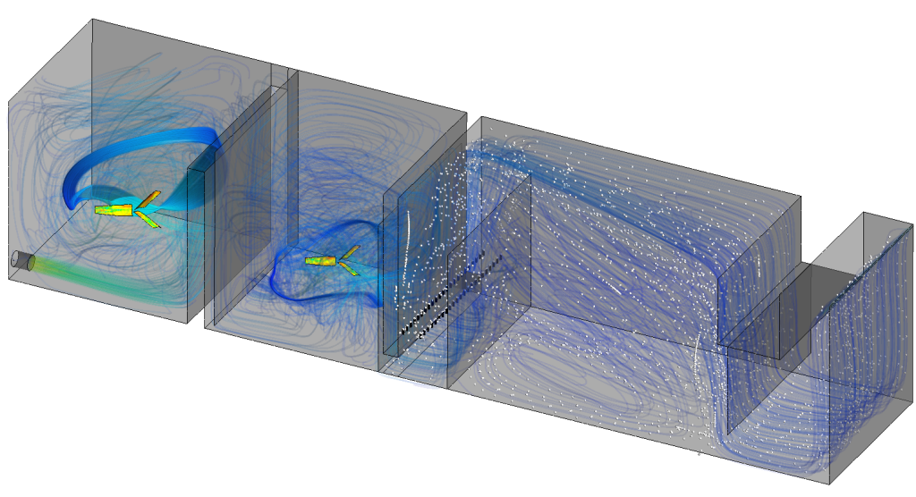 CFD simulation of a complex water treatment plant