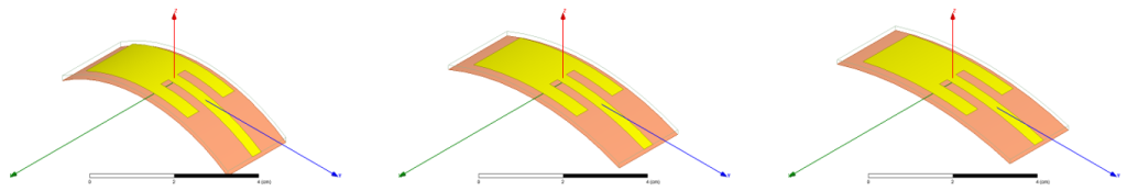 Figure 4 – Cylindrically Curved Structures of radii 5cm, 7.5cm and 10cm