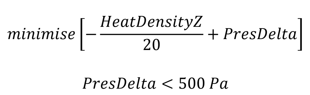 Equation - Cost Function and Constraints for Single Objective Optimisation