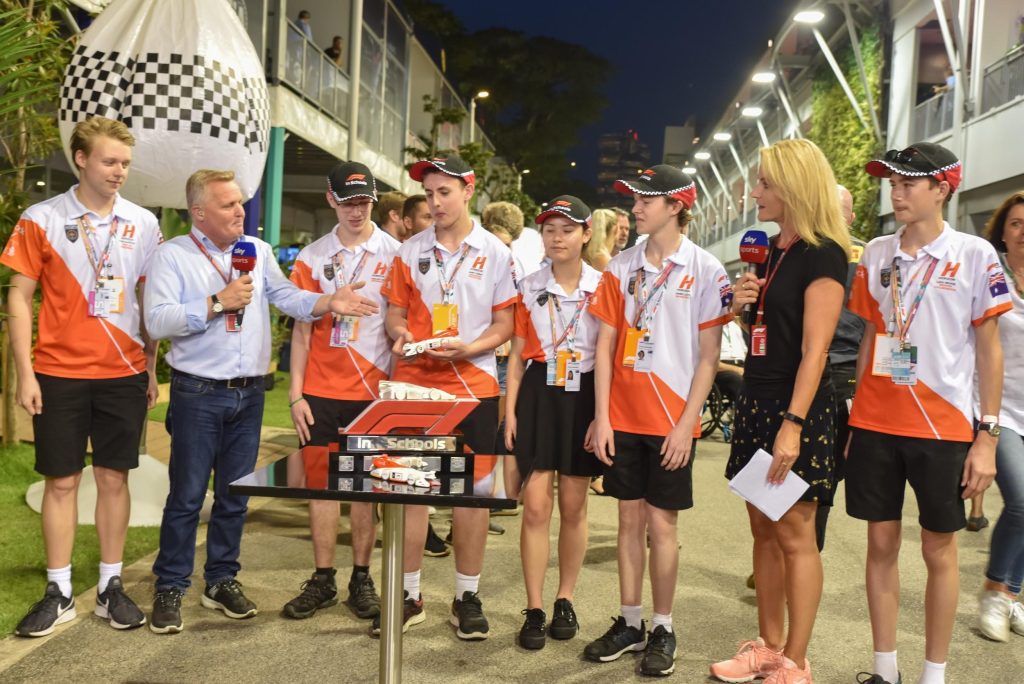 Horizon being interviewed by Sky Sports in the Singapore Grand Prix paddock