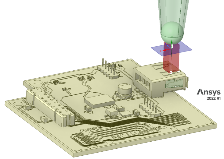 Air discharge ESD test on a PCB