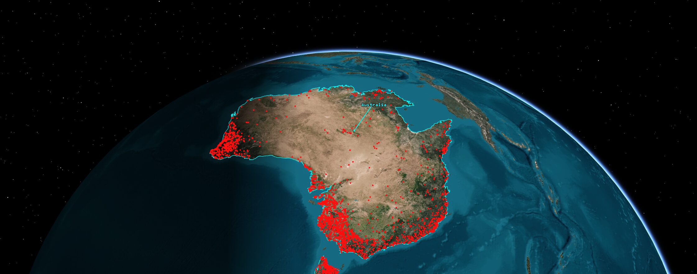 Coverage Grid constrained to Protected Land Areas across Australia.